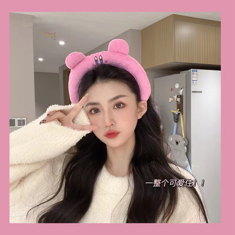 Băng Đô Cài Tóc Hình Ngôi Sao Kirby Màu Hồng Thời Trang Cho Nữ
