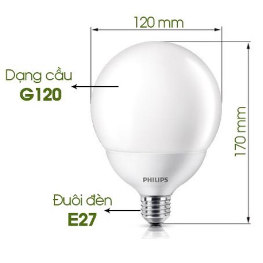 Bóng đèn Philips LED Globe 10.5W 6500K E27 G120 - Ánh sáng trắng