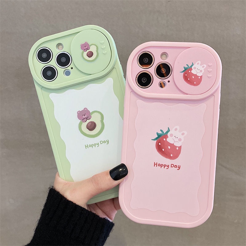 Ốp Điện Thoại Hình Bơ / Dâu Tây Cho iphone 12 13 11 Pro Max X Xs Max Xr Tko5