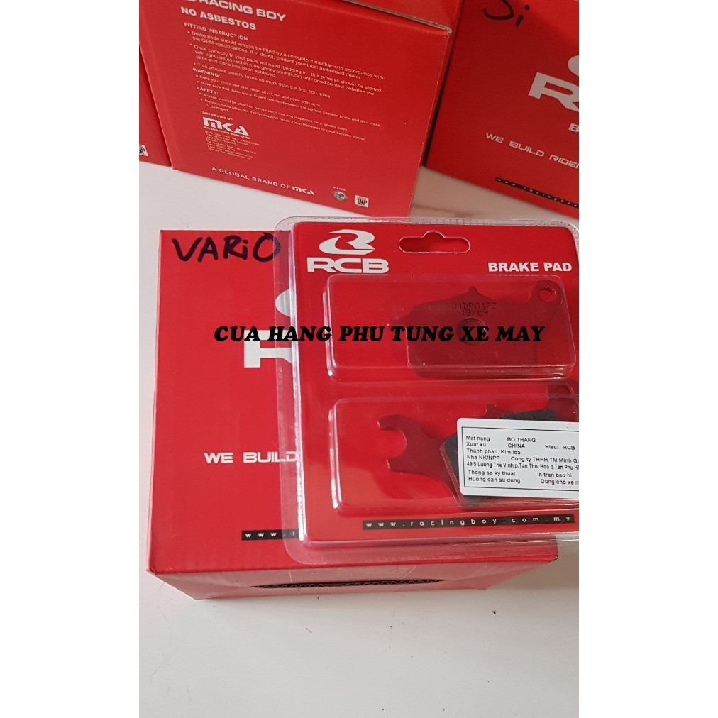 Bố thắng đĩa trước RCB xe Vario