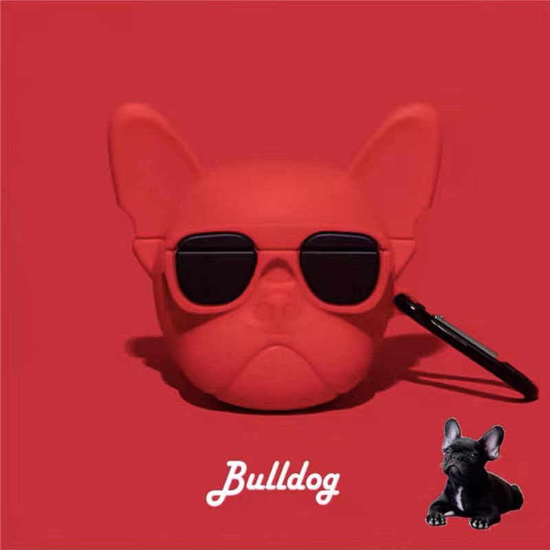 Vỏ Bảo Vệ Hộp Sạc Tai Nghe Bluetooth AirPods 1 2 pro 3 2021 gen3 Bằng Silicon TPU Mềm Hình Chó Bull Phong Cách Hip hop Chống Thất Lạc