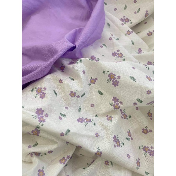 Vải thô xước hoa tím