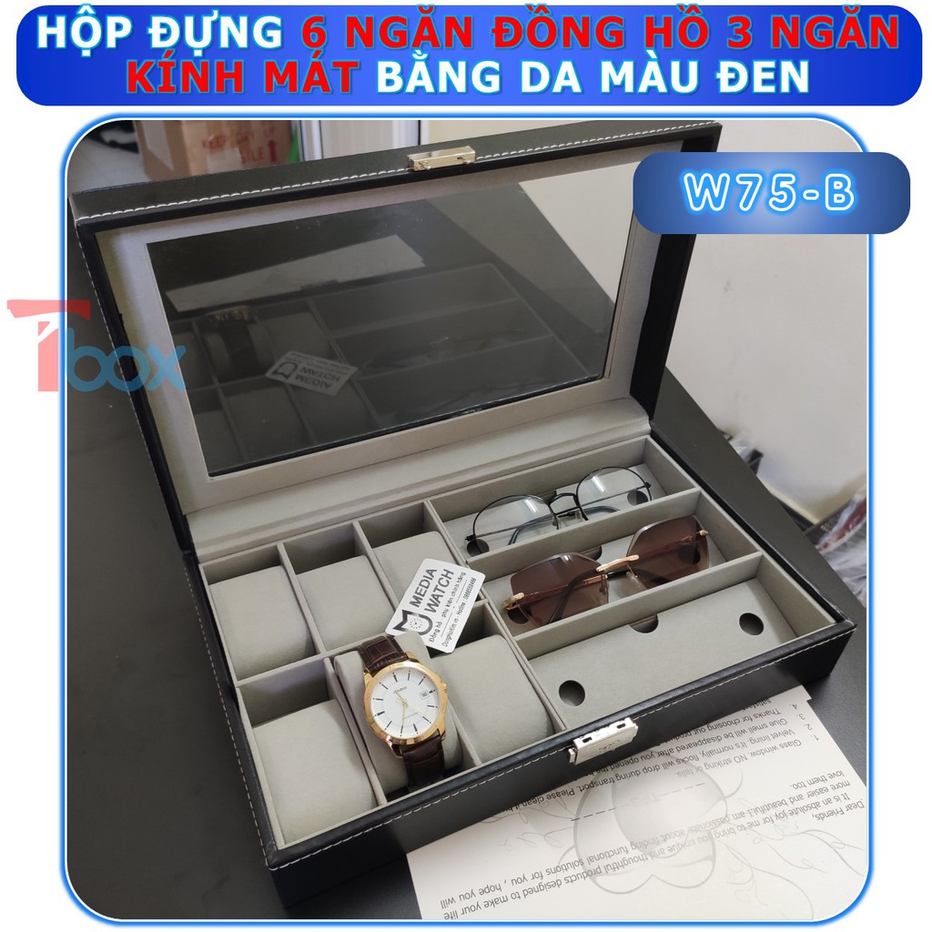 Hộp đựng kính mát nhiều ngăn chống xước, chống gãy kính Hộp kính nhiều mẫu bằng gỗ hoặc da cao cấp