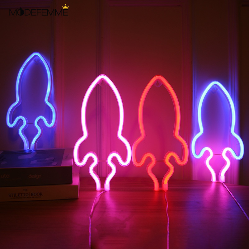 [ Decorative LED rocket neon lamp ][ small night lamp modeling lamp ][ small color lamp hanging neon lamp ]