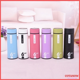 Bình nước giữ nhiệt 6oup lõi thủy tinh vỏ nhựa 450ml cotanow