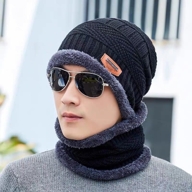 Mũ len kèm khăn ống cổ