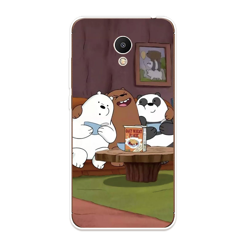 Meizu M3 M3S M5 M6 Note Soft TPU Silicone Phone Case Cover Three Bare Bears 3