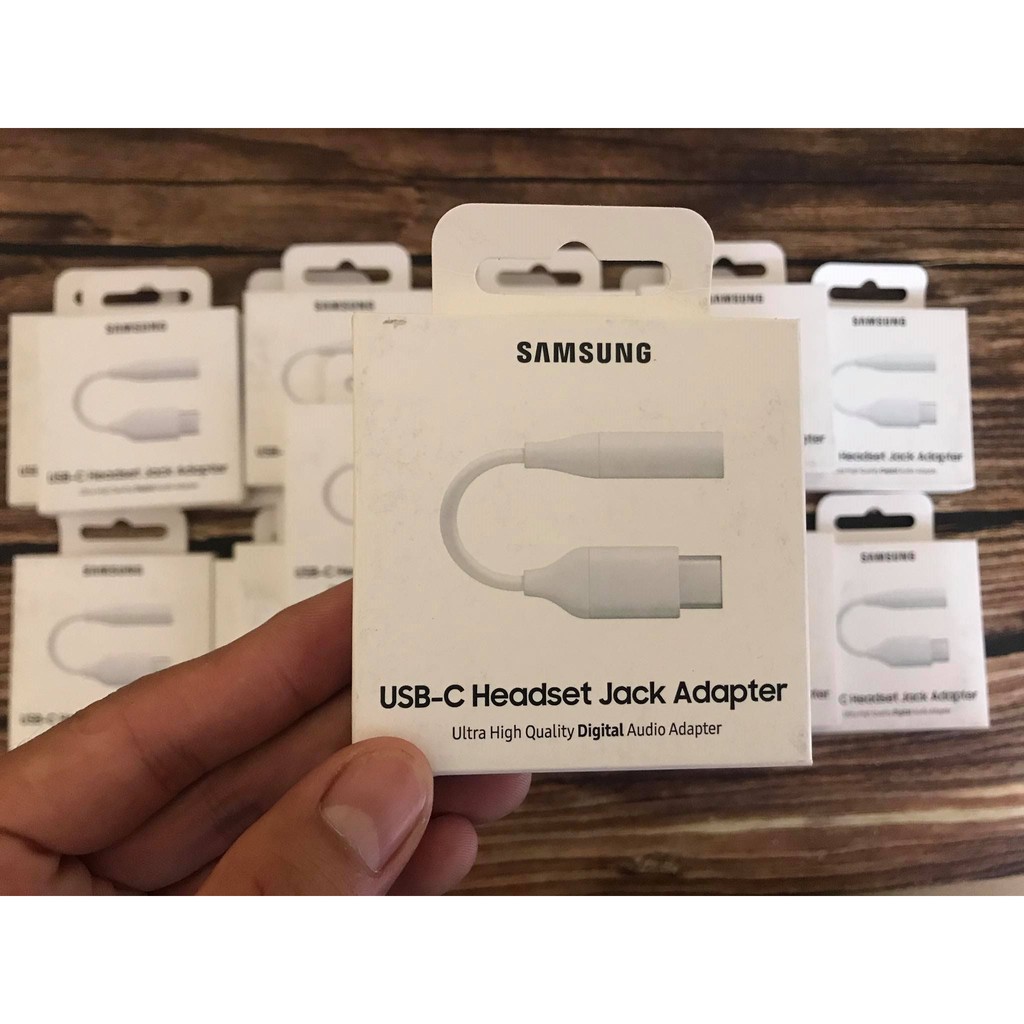 Đầu Chuyển Đổi tai nghe Samsung Type C Sang Jack 3.5mm - Hàng Chính Hãng full box (Usb-C to 3.5mm Audio Jack)