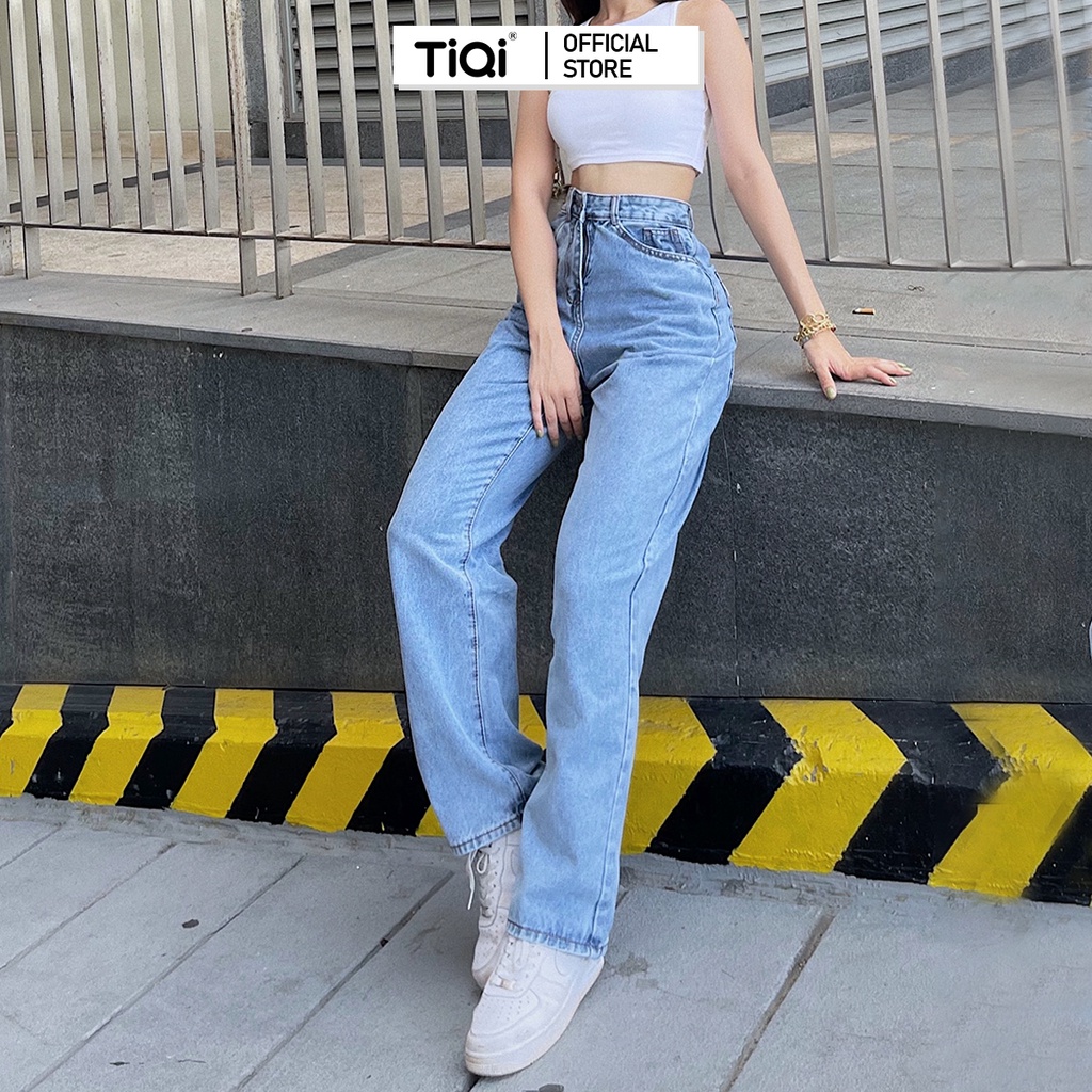 Quần jeans ống rộng nữ cạp cao street style TiQi Jeans B2-207