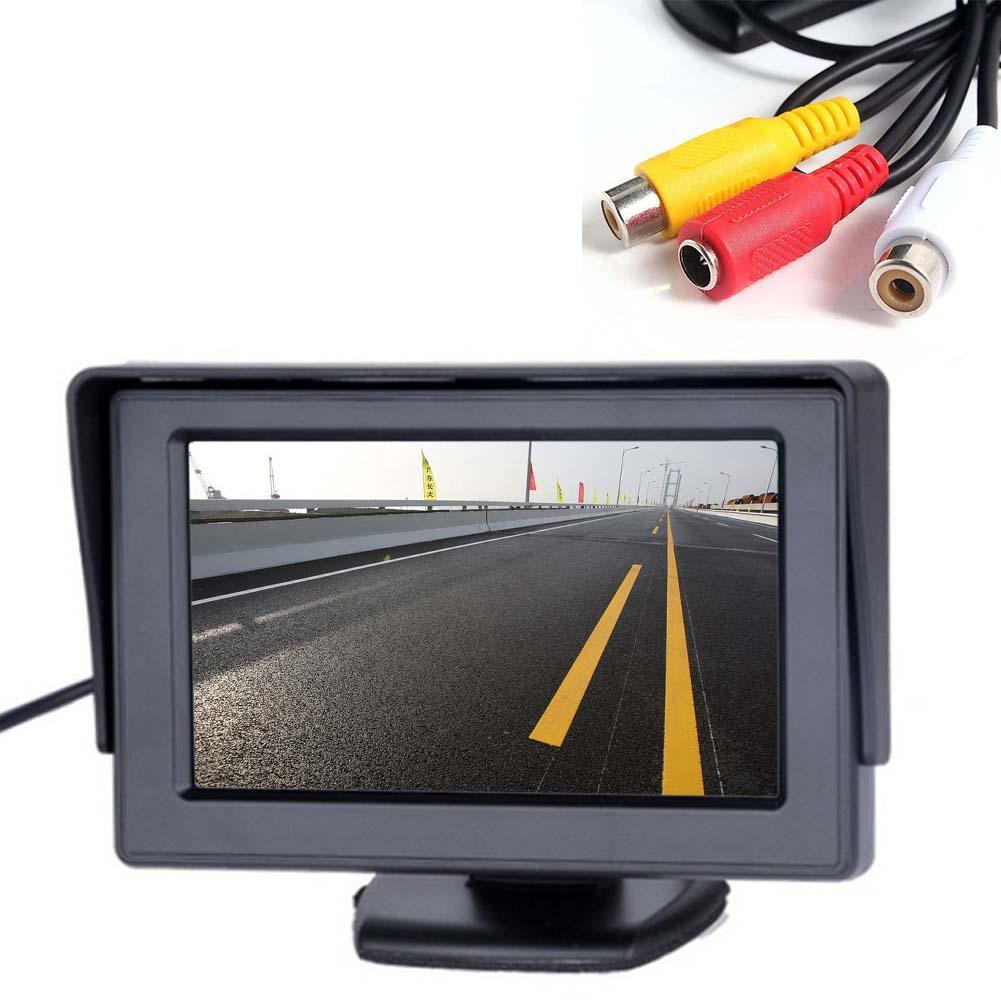 4.3" TFT LCD Rotary Backup Monitor For Car Reversing Rear View Camera GPS DVD
