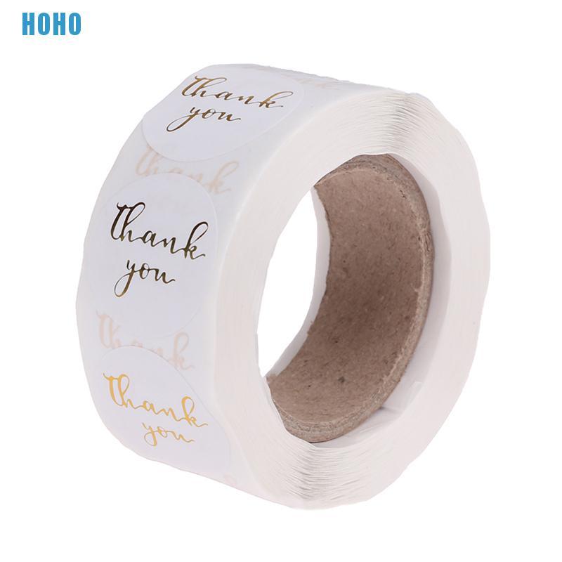 Cuộn 500 Miếng Dán Tròn Chữ Thank You Độc Đáo Trang Trí Sổ Tay