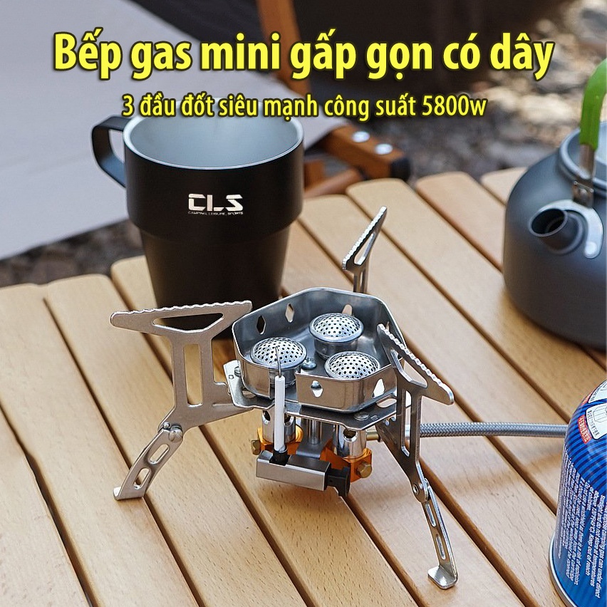 Bếp gas mini mang đi du lịch dã ngoại công suất lớn nhỏ gọn tiện dụng có dây an toàn đa năng hàng cao cấp VT124