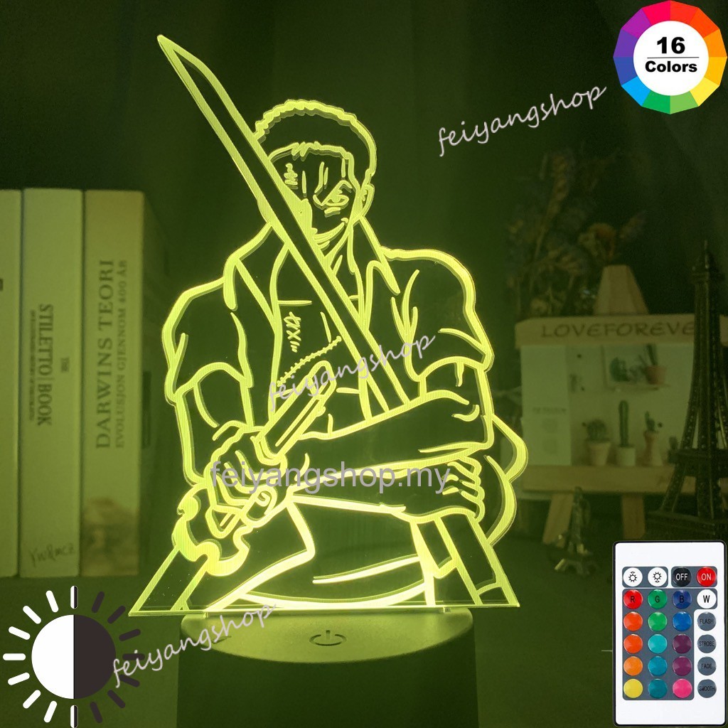 Đèn Led 3d Hình Nhân Vật Luffy Ace Sunshine Roronoa Zoro Trong Phim Hoạt Hình One Piece