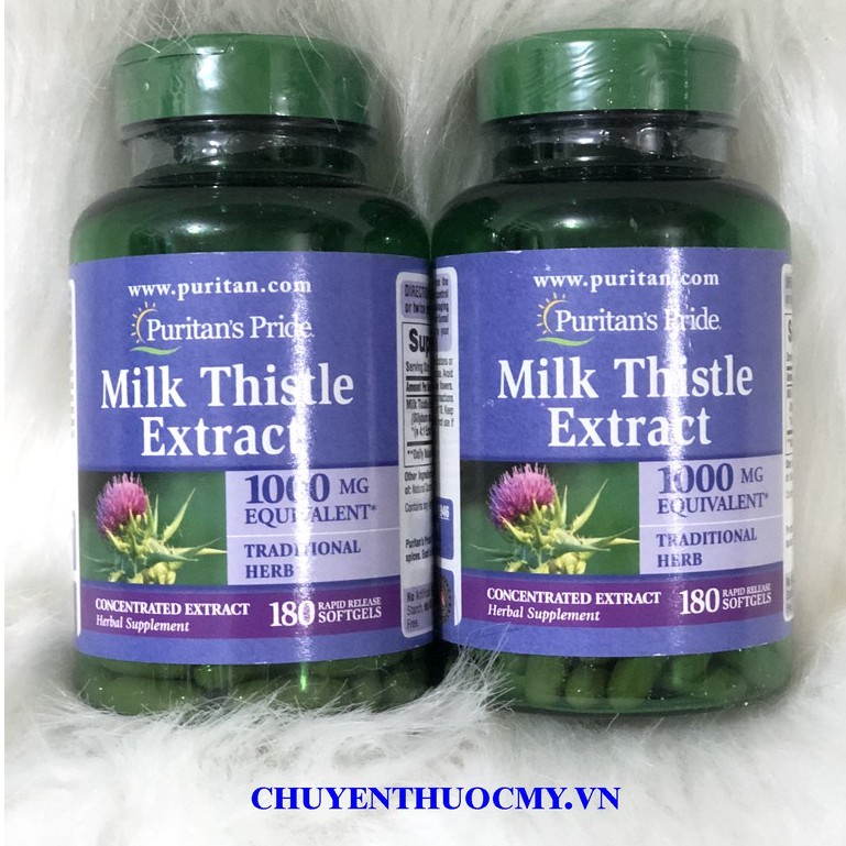 VIÊN UỐNG CHO GAN MILK THISTLE PURITAN 180 VIÊN - HÀNG MỸ 100%