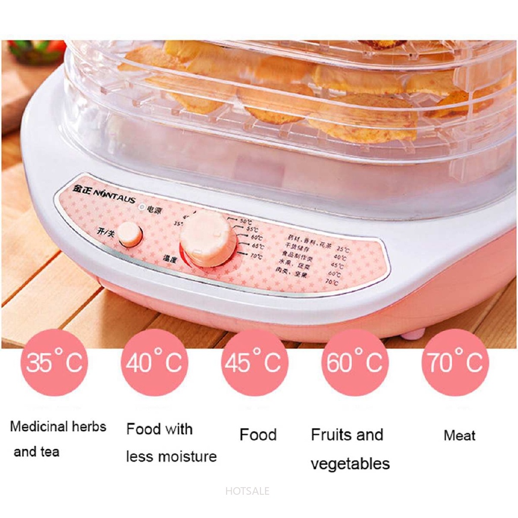 Máy sấy khô rau củ mini 5 ngăn tiện dụng cho gia đình