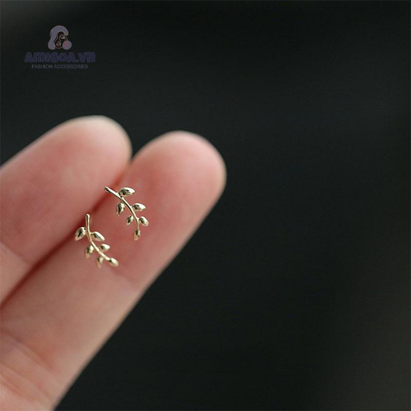 Bông Tai Mạ Bạc Hình Chiếc Lá Xinh Xắn Thời Trang Cho Nữ