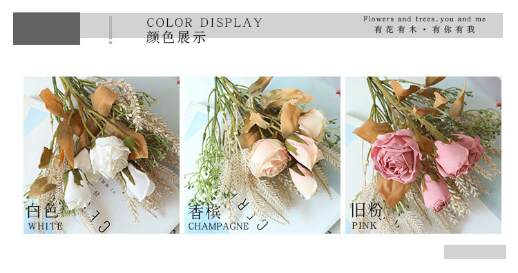 4 Bó Hoa Hồng Khô Giả Trang Trí Tiệc Cưới