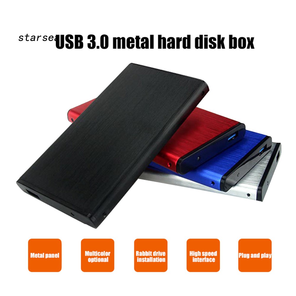 STSE_Portable USB 3.0 5Gbps 2.5inch SATA HDD Mobile Hard Disk Drive Case Box for PC