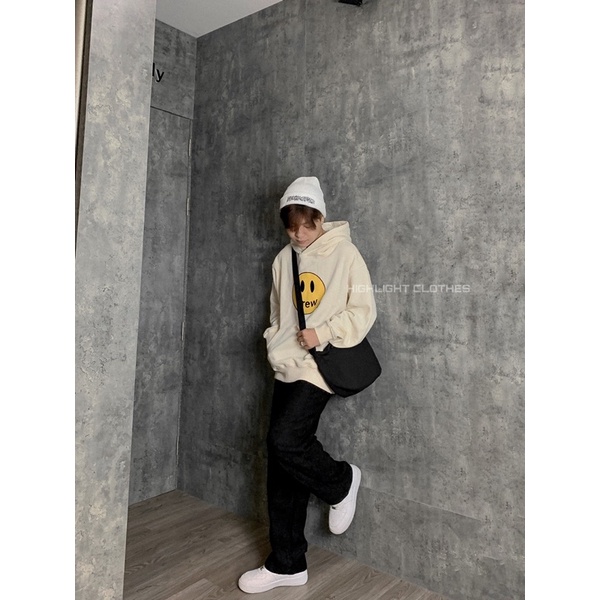 ÁO HOODIE NỈ IN MẶT CƯỜI DR.EW FORM RỘNG UNISEX NAM NỮ | BigBuy360 - bigbuy360.vn