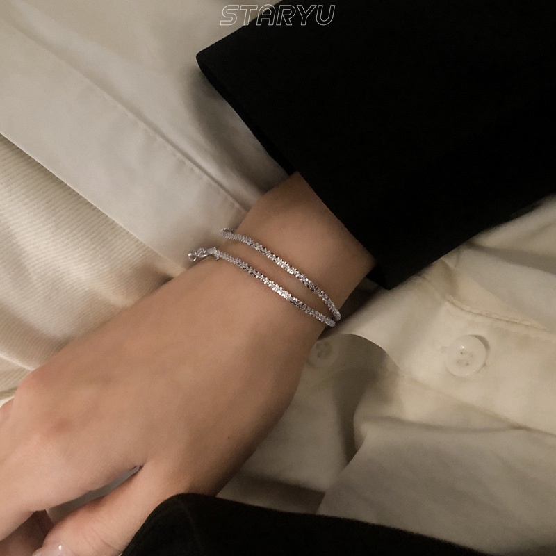 Vòng cổ Choker Mạ Bạc 925 Mặt Hình Ngôi Sao Thời Trang Dành Cho Nữ