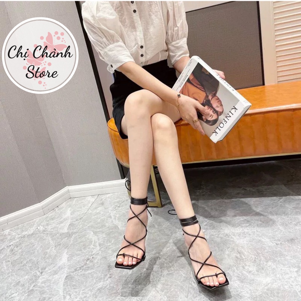 Sandal Cột Dây Nữ 9p Hàng Cao Cấp [ Hình Thật ] Bản Dây Mảnh Siêu Sang Form Chuẩn Lên Chân Cực Xinh  - Chị Chảnh Store