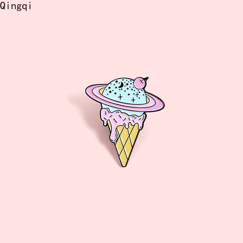 Trâm cài áo Miss Zoe hình cây kem hành tinh hoạt hình nhiều màu phong cách dễ thương