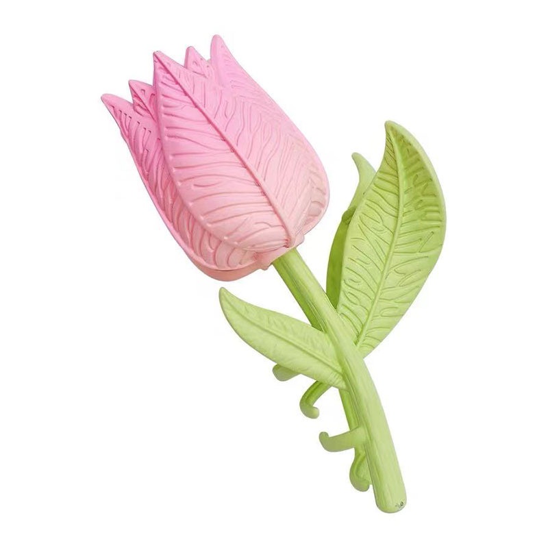 Kẹp Tóc Hình Hoa Tulip 3D Màu Hồng Thời Trang Mùa Hè Cho Nữ