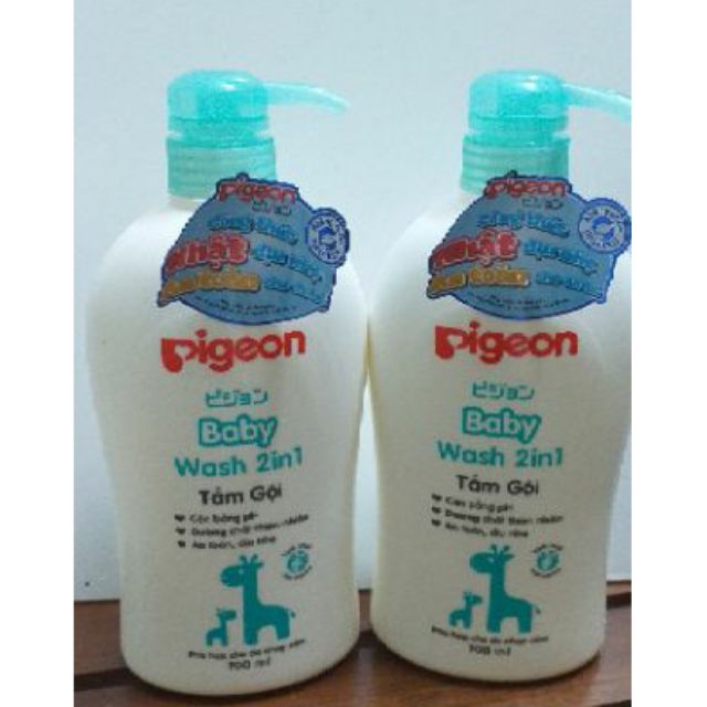 tắm-gội-2-trong-1-pigeon-700ml màu xanh