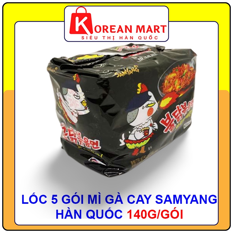 Lốc 5 gói mì xào cay samyang Hàn quốc 140g/gói