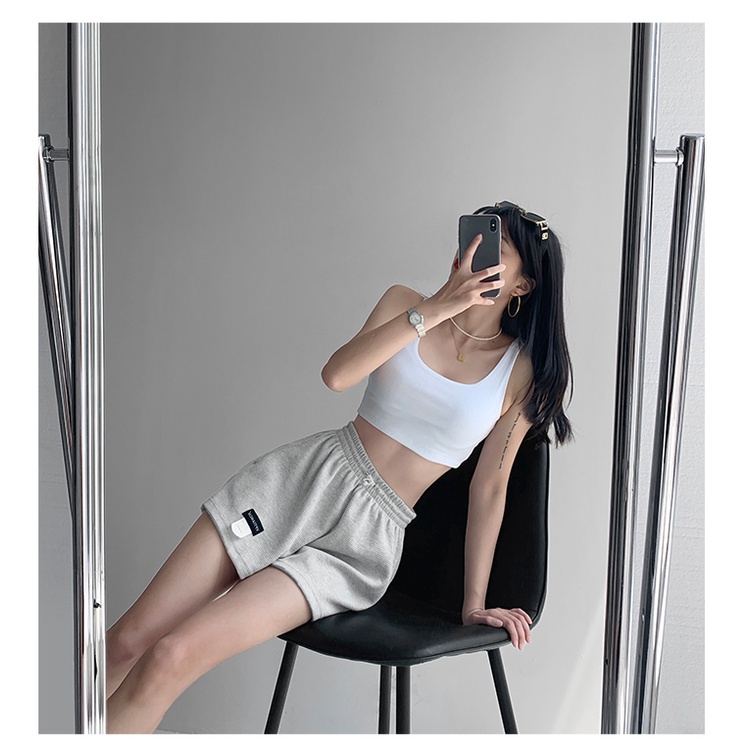 SUXI Quần Short Thể Thao Lưng Cao Ống Rộng Thời Trang Mùa Hè Cho Nữ