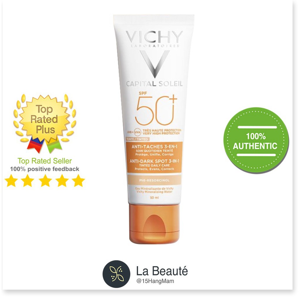 [Mã chiết khấu giảm giá chính hãng] VICHY Idéal Soleil Anti Taches Anti Dark Spots Spf 50+ - Kem Chống Nắng Mẫu Mới 50ml