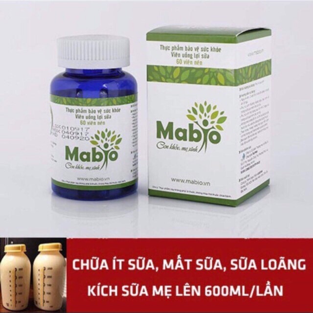 Viên uống lợi sữa Mabio (chữa mất sữa,ít sữa, sữa loãng...không ăn kiêng, không tăng cân)