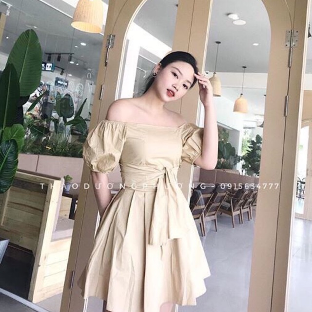 Váy thô trễ vai combo