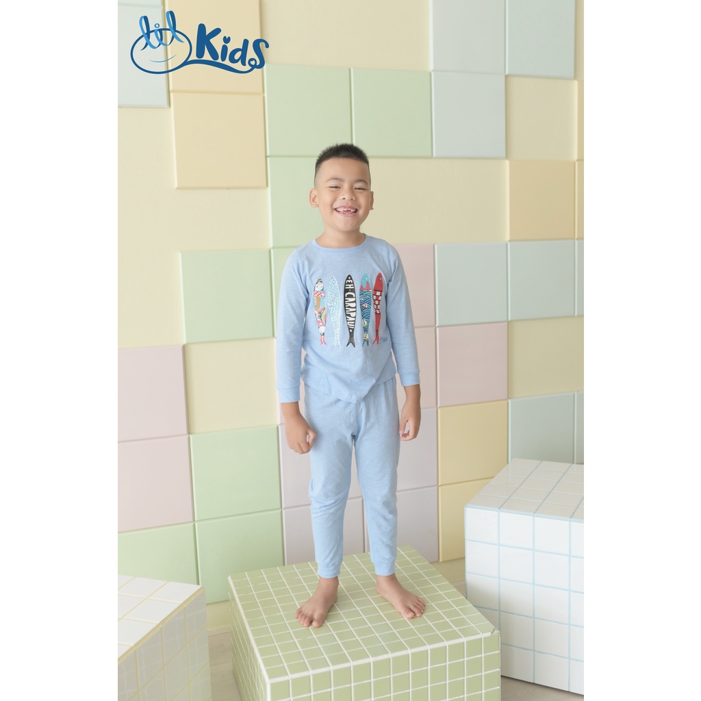 Bộ quần áo dài tay kid cho bé gái và bé trai từ 5y đến 9y little love (KIDBD01)