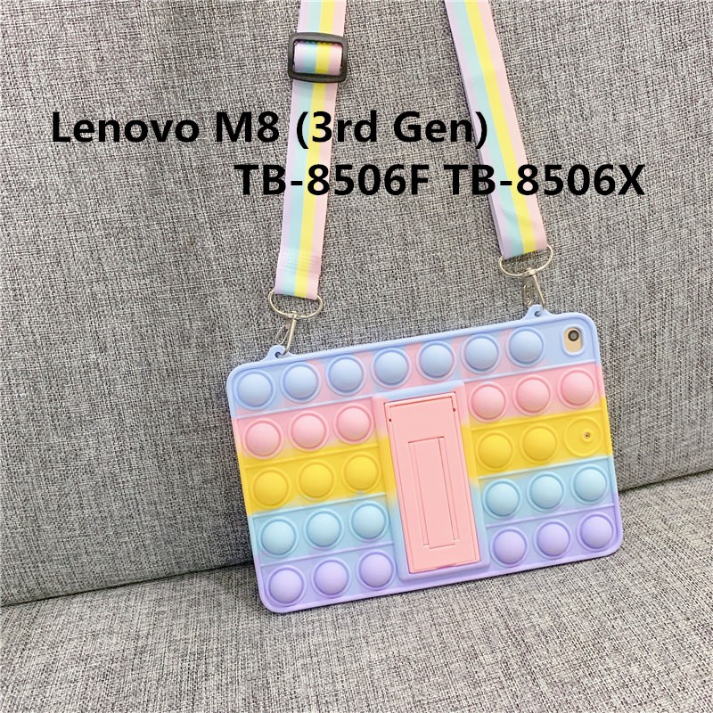 Bao Da Máy Tính Bảng + Giá Đỡ + Dây Đeo Vai Cho Lenovo Tab M8 (3Rd Gen) Tb-8506F Tb-8506X 8" Pop
