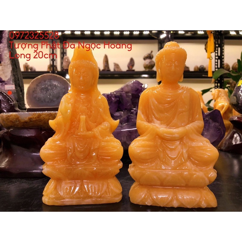 Tượng Phật Quan Âm &amp; Phật Thích Ca Đá Ngọc Hoàng Long