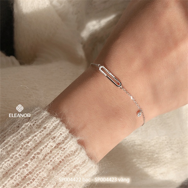 Vòng tay nữ bạc 925 Eleanor Accessories đính đá sợi mảnh phụ kiện trang sức 4422