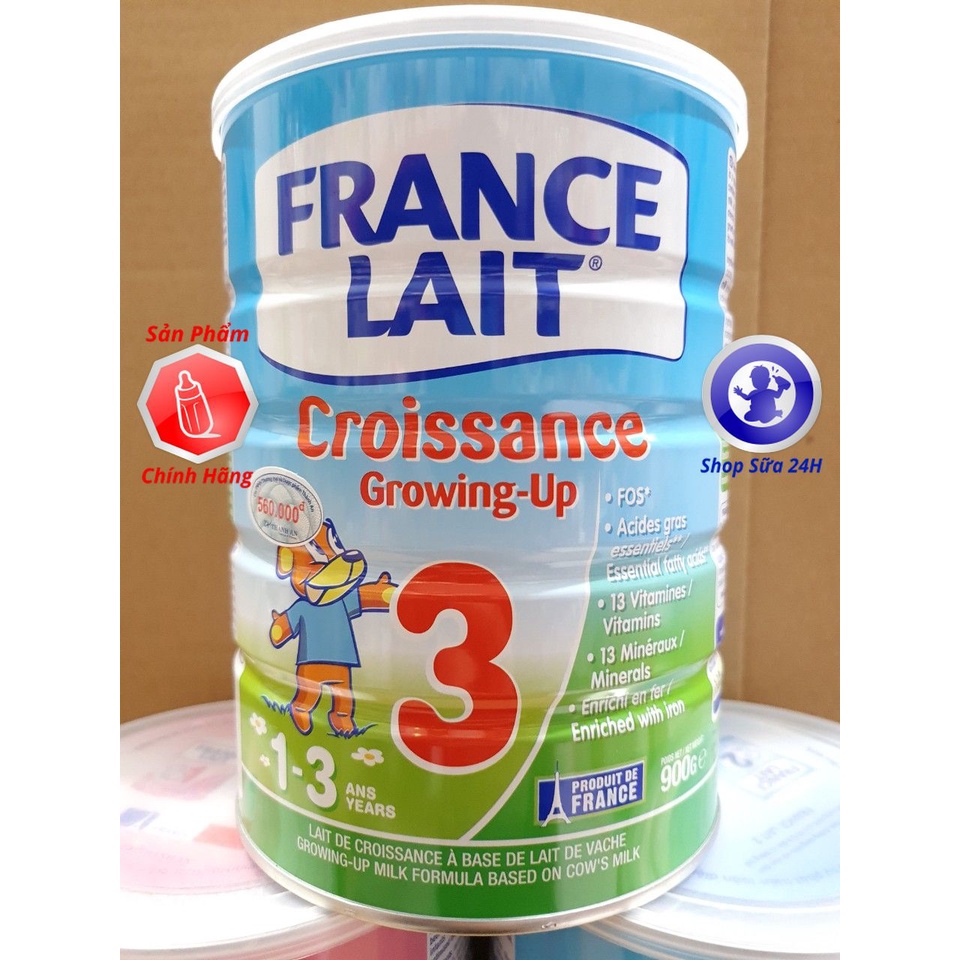 [MẪU MỚI] Sữa France Lait số 1, số 2, số 3 Lon 900g