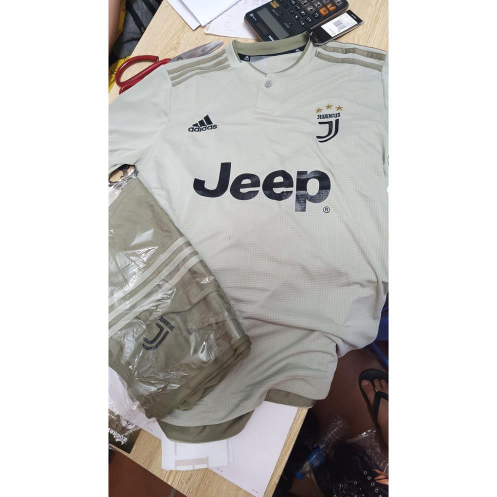 Áo Juventus mùa 2018-2019 sân khách/Freeship/ Bộ quần áo đá banh Juventus sân khách màu xám cực chất xịn
