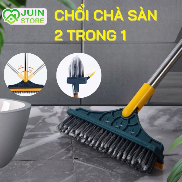 Chổi Chà Sàn Nhà Tắm Thông Minh Thiết Kế Đầu Gạt Nước Và Đầu Chổi Xoay 120 Độ Dọn Sạch Mọi Góc Bẩn