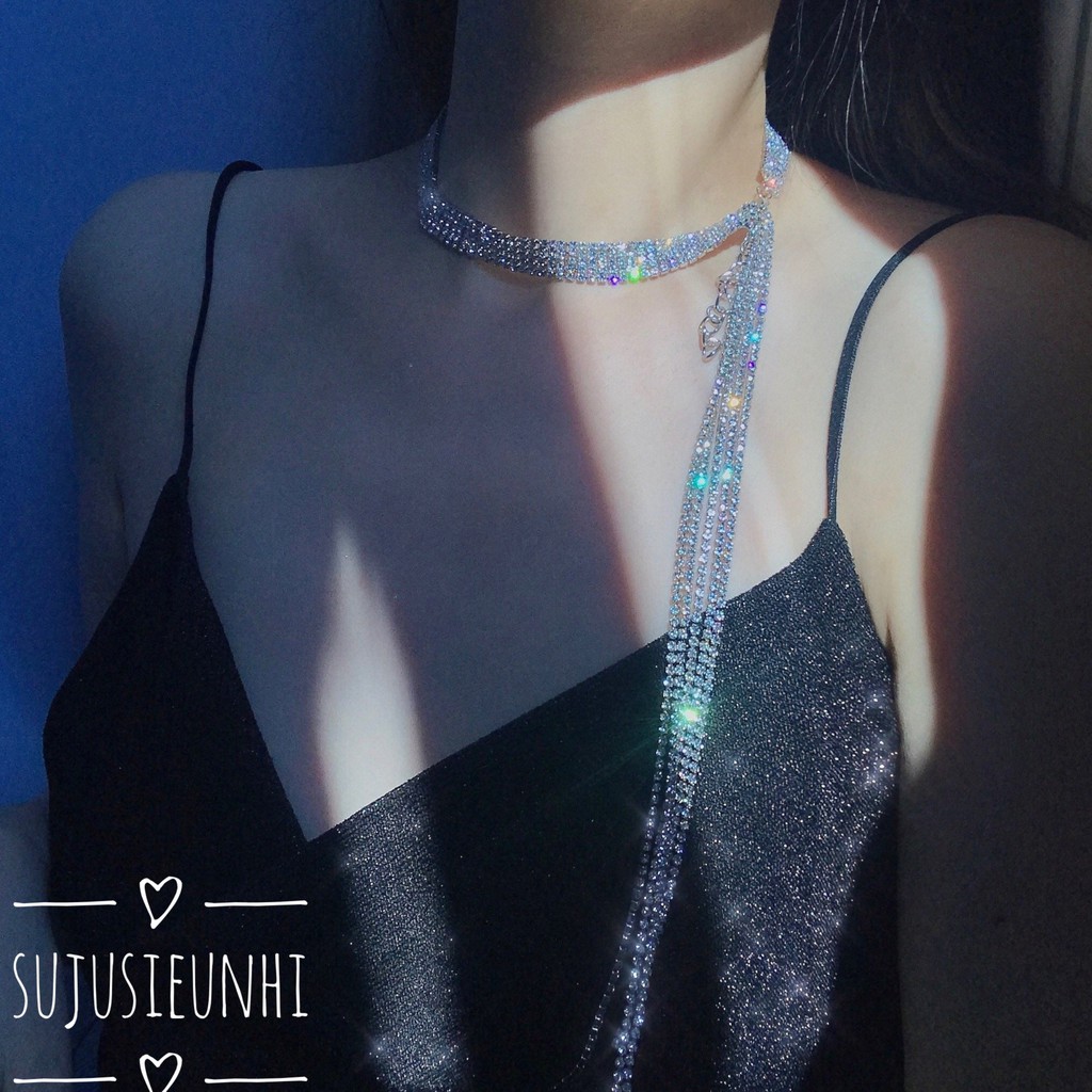 [Mã FARSST20K giảm 10K đơn 20K] ( CÓ VIDEO) Vòng cổ choker đá dây dài nữ tính