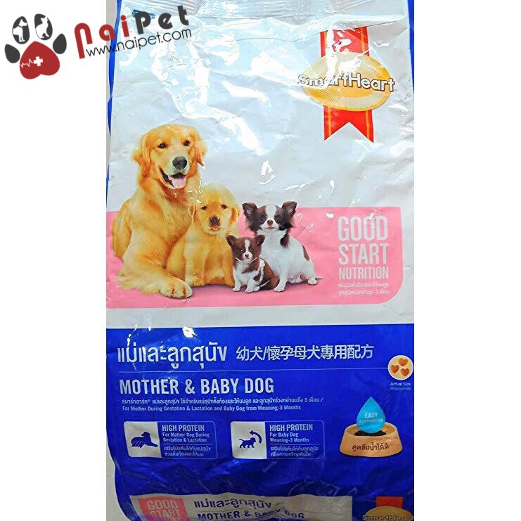 Thức Ăn Hạt Cho Chó Mang Thai Và Chó Con Mother &amp; Baby Dog Smartheart Gói 1.3kg