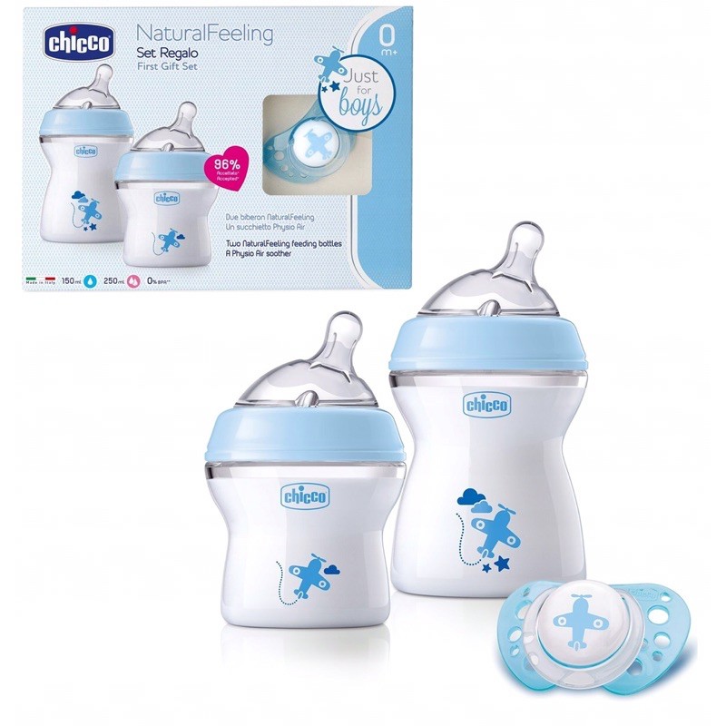 Bộ 2 Bình Sữa Cao Cấp Chicco Ý cho trẻ em từ 0 đến 6 tháng