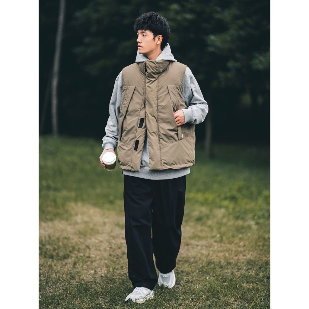 Áo Khoác Trượt Tuyết Hokkaido Nhật Bản Cổ Đứng Không Tay Lót Cotton Dày Giữ Ấm Mùa Đông Cho Nam