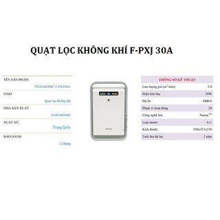 Máy lọc không khí và khử mùi nano Panasonic F-PXJ30A