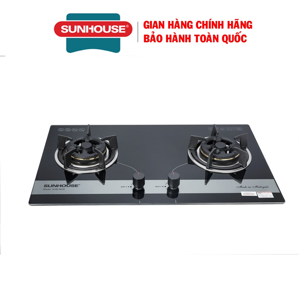 Bếp gas âm kính SUNHOUSE SHB8836