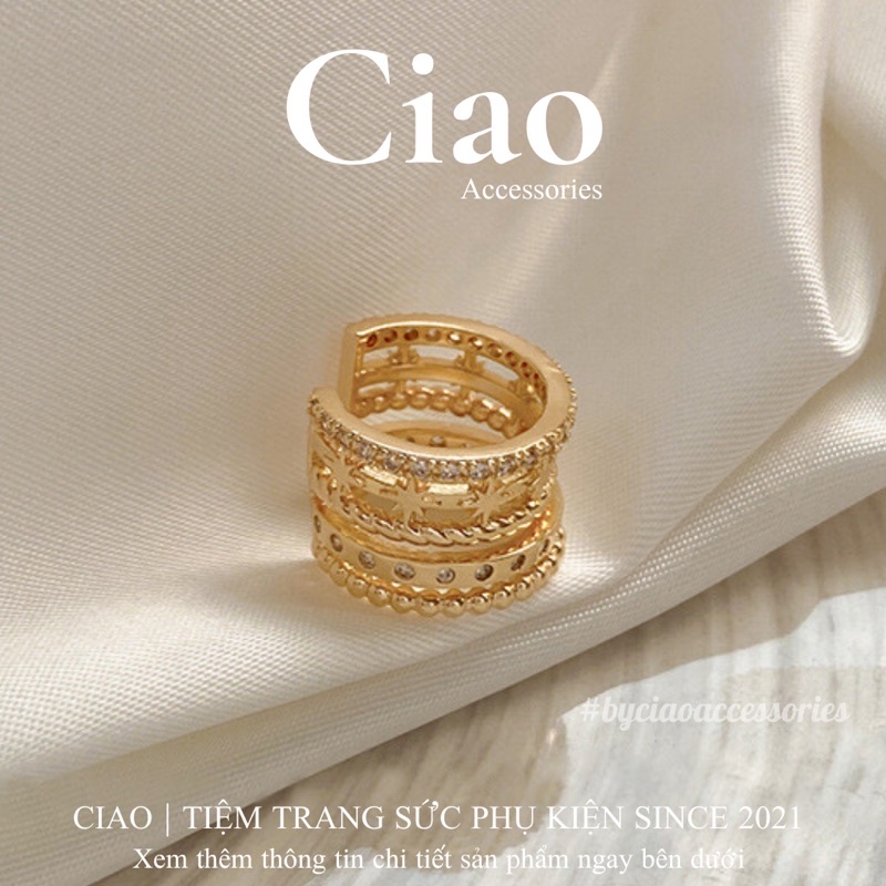 [HOẢ TỐC 1H] Khuyên vành tai/ Kẹp vành tai thiết kế lấp lánh mã 26 phong cách trendy Ciao accessories