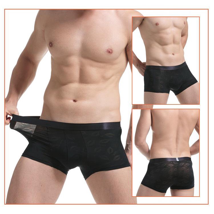 Quần lót nam, Quần lót boxer in họa tiết môi 2019