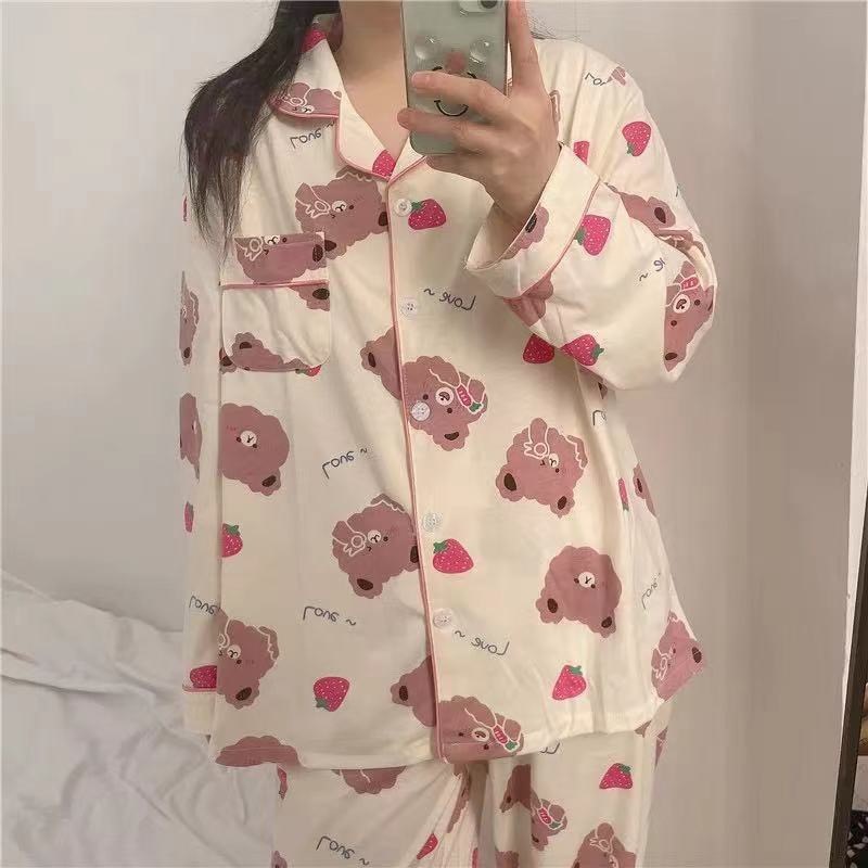 Đồ ngủ nữ pijama tay dài mặc nhà | BigBuy360 - bigbuy360.vn