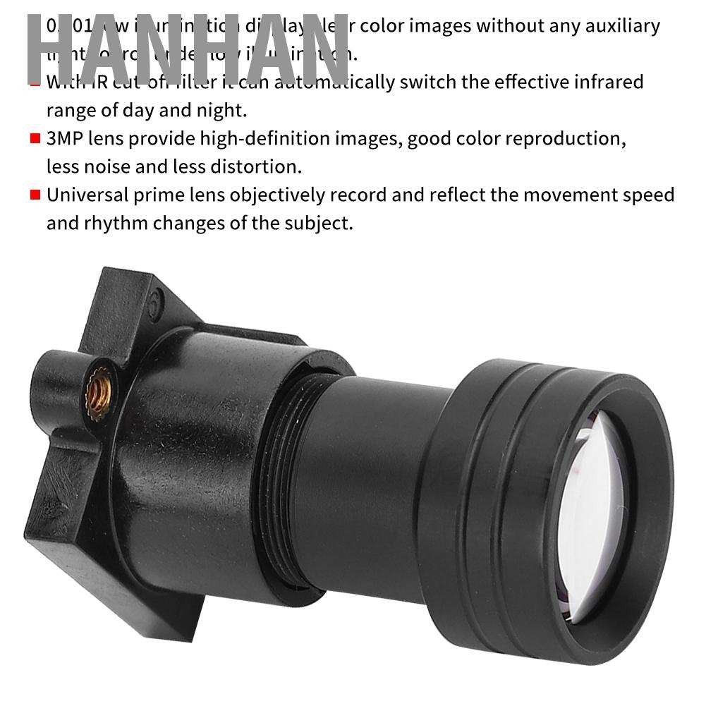 HANHAN 3MP 12mm IR Camera Lens Full Color Fixed Focal 1/2.5" M12xP0.5 Mount F1.4